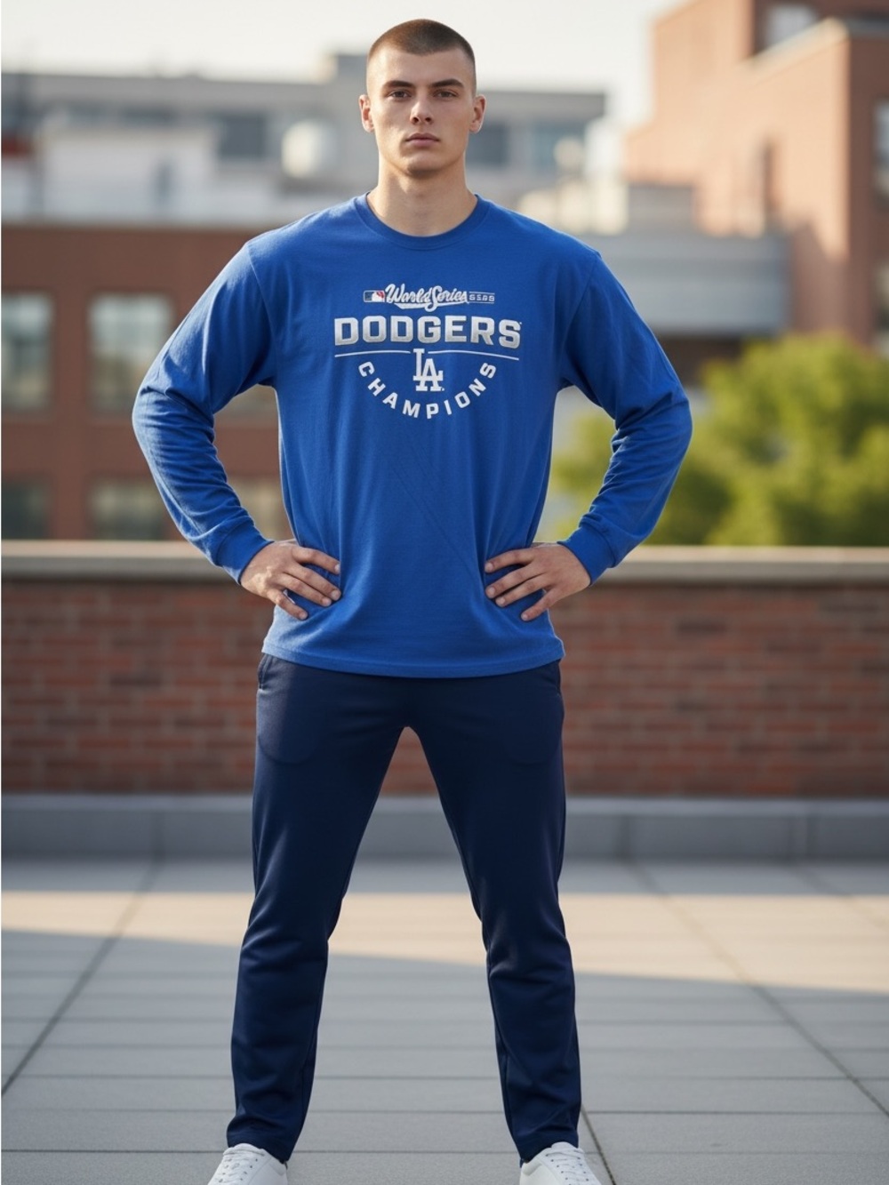 Fanatics 2025 World Series Champion Dodgers Long-Sleeve Graphic Tee - Royal Blue